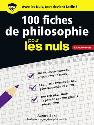cover image of 100 fiches de philosophie pour les Nuls CONCOURS